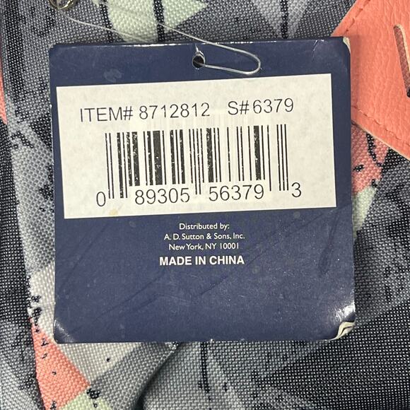 Emma & Chloe Backpack Gray Peach Geometric Abstract Modern School Travel Casual - Picture 8 of 15